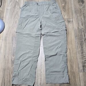 Columbia Titanium Khaki Packable Convertible Nylon Hiking Pants Women's 14